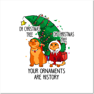 Funny Meme Cats Christmas Men Kids Women Cat Ugly Christmas Posters and Art